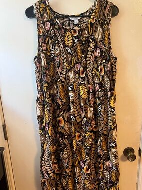 LIKE NEW Croft & Barrow (XL) Bohemian Brown Pink Paisley Dress 🩷🤎